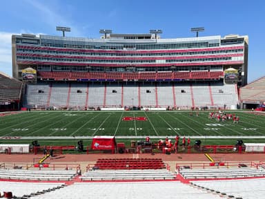 Memorial Stadium field and stands in Lincoln, Nebraska